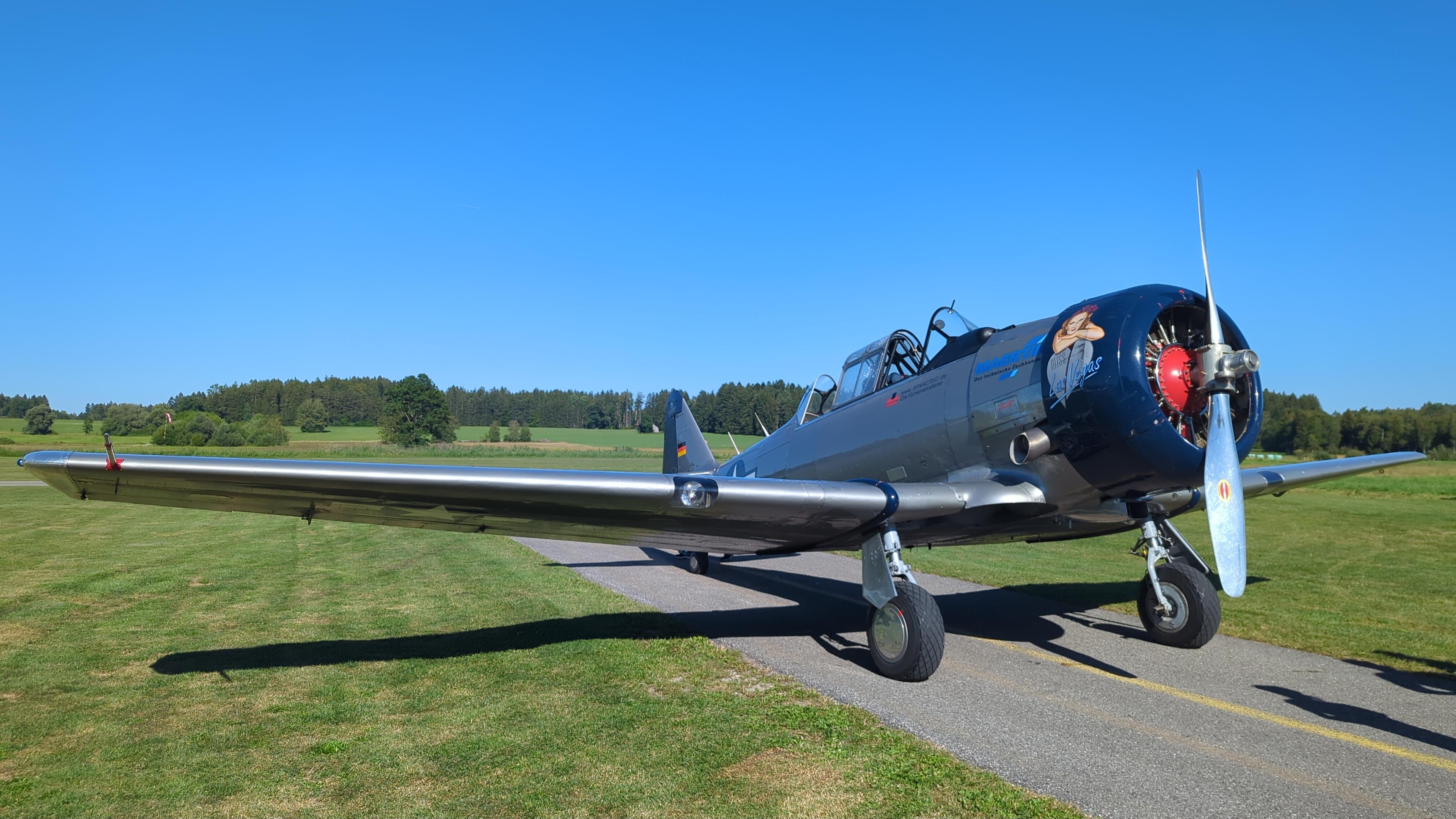 North American AT6D on taxiway.